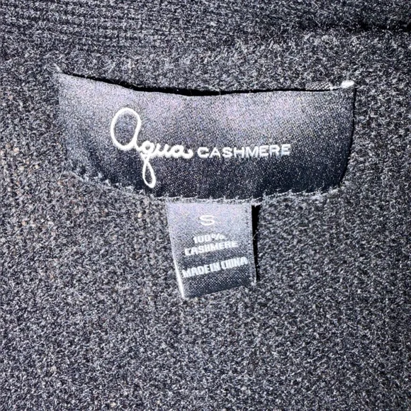 Aqua Cashmere 100% Cashmere Oversized Cardigan Black S NWOT